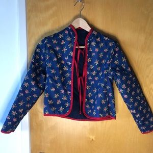 Cutest little jacket, blue, floral, reversible
